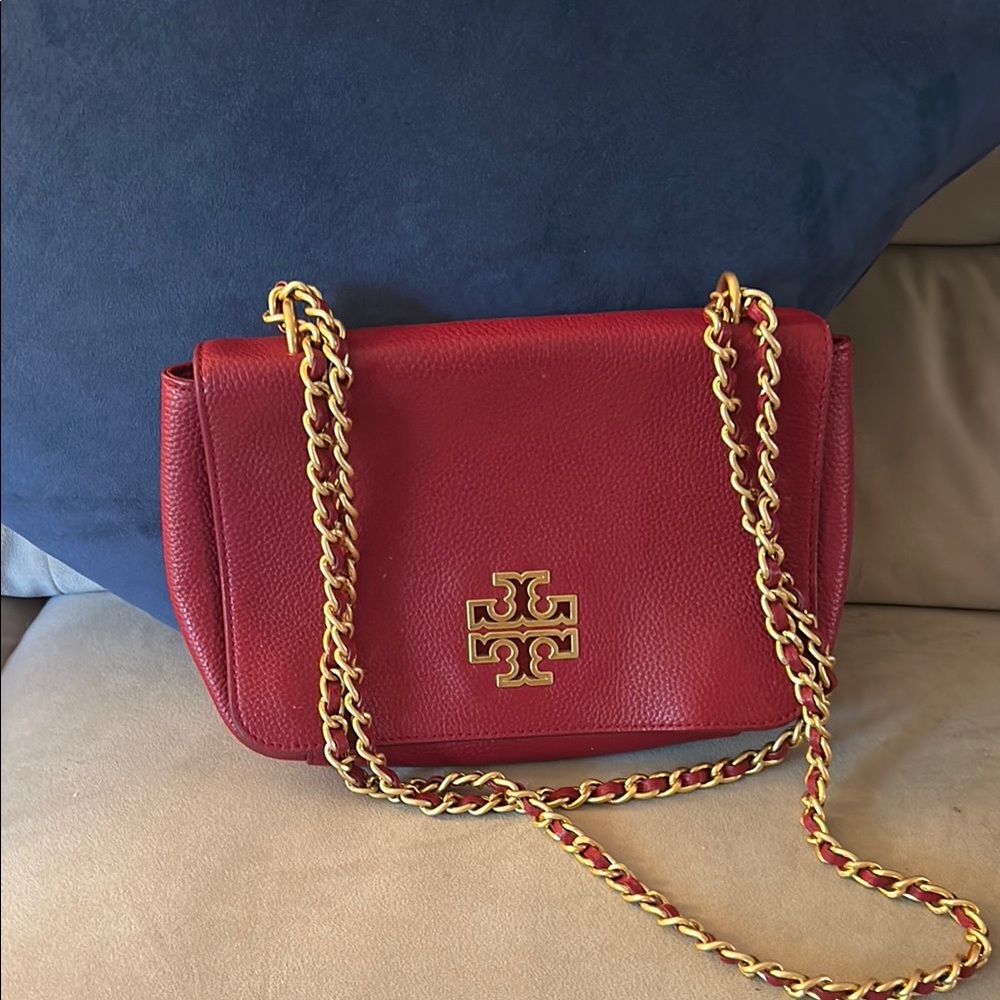 Tory Burch Red Leather Shoulder Bag